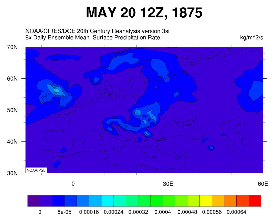 Historic weather estimate from Dr. Laura Slivinski