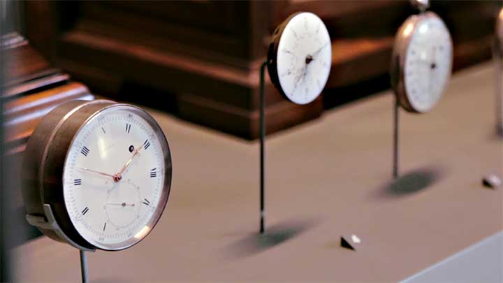 Decimal timepieces in the Musee des Arts et Metiers, Paris